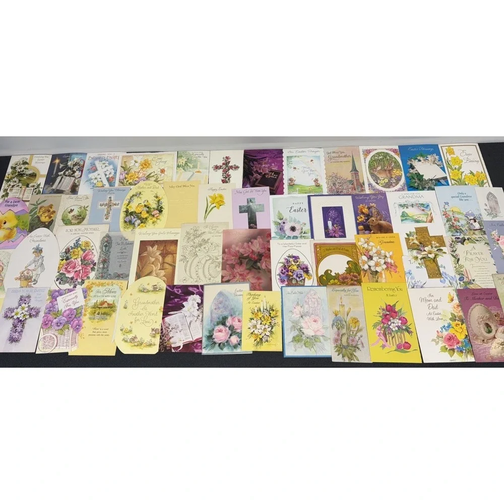 Vintage Easter Greeting Cards Fronts ONLY Scrapbooking Crafts Lot of 50+ Bunnies